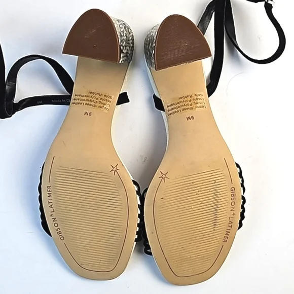 Gibson Latimer Cordelia Sheep Leather Snake Print Ankle Strap Block Heel… - Picture 11 of 16